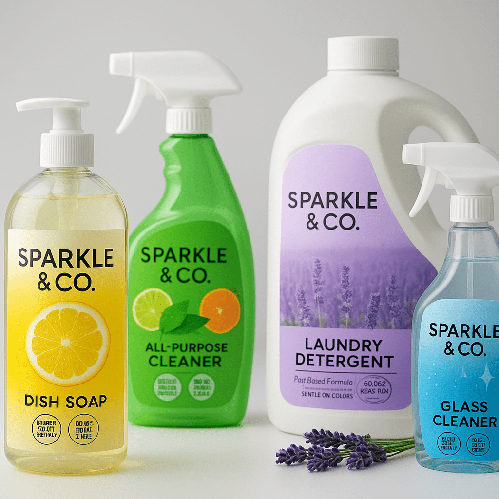 Custom cleaning supply labels