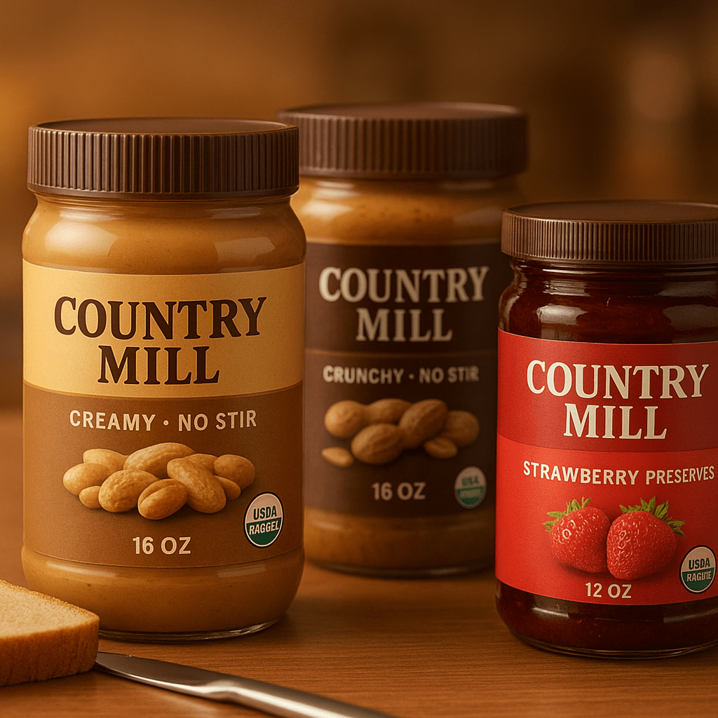 Custom peanut butter and jelly labels