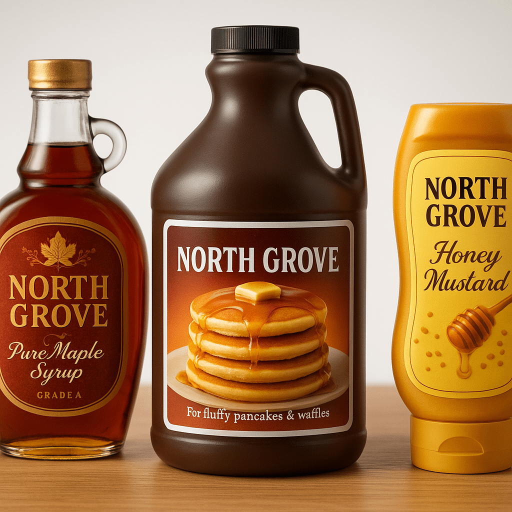 Custom syrup and condiment labels