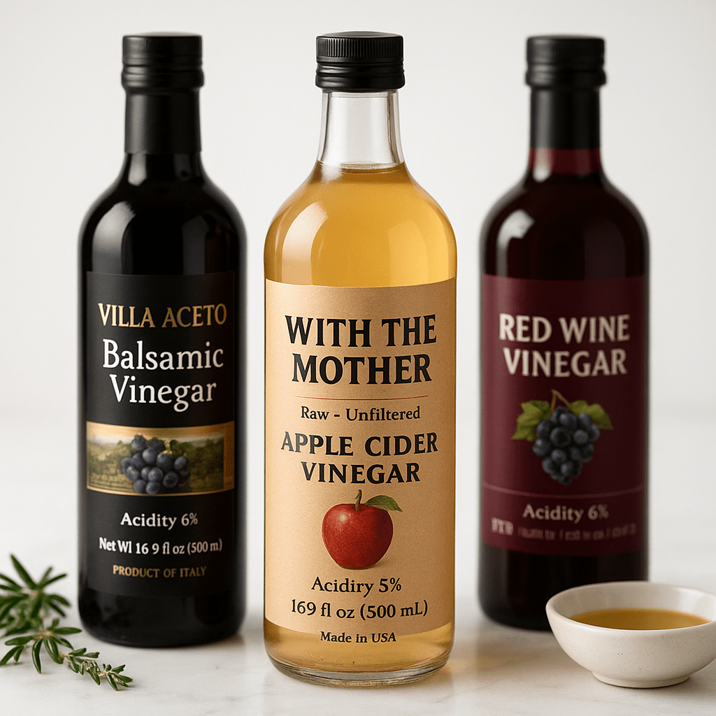 Custom vinegar and dressing labels