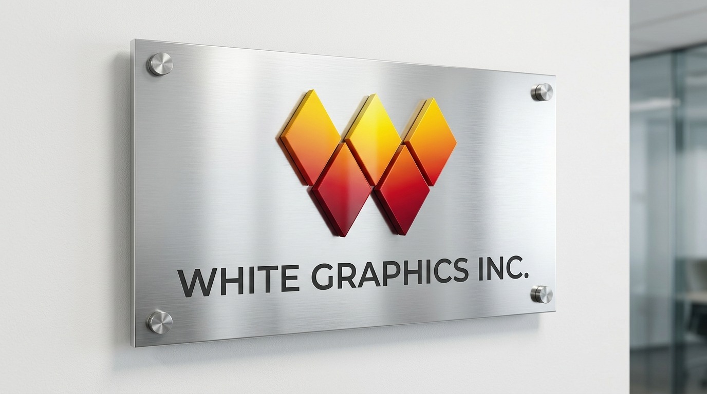 White Graphics company sign